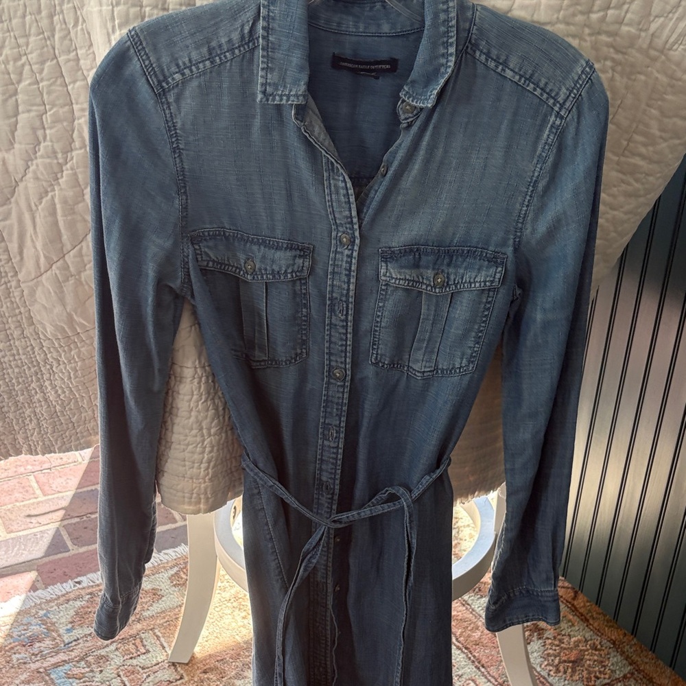 American Eagle Outfitters Blue Chambray Dress - Picture 6 of 11